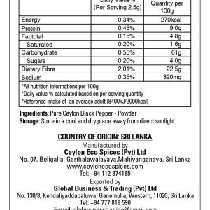 MeCeylon BBQ Pepper Powder in Stand up Pouch 50g Back