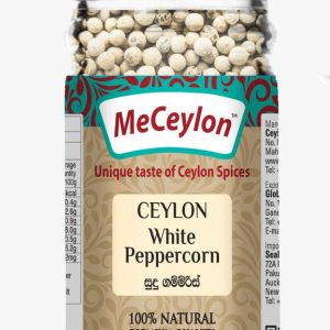 MeCeylon White Pepper Whole Glass Grinder Bottle 50g